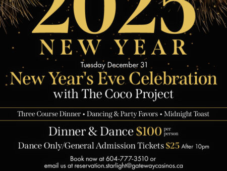 Ring in 2025 at RedBar, Starlight Casino New Westminster