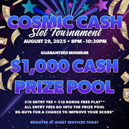 Get Ready to Compete: Cosmic Cash Slot Tournament at Cascades Casino Delta